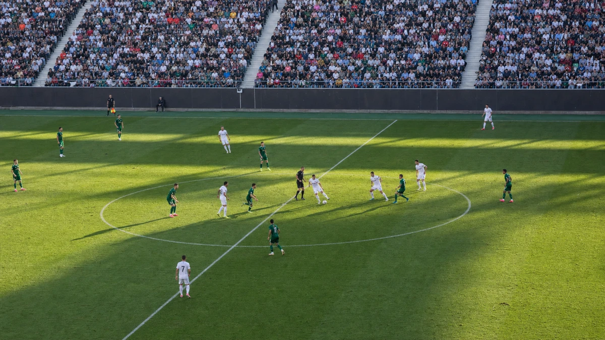 Spelmoment från en fotbollsmatch i La Liga.